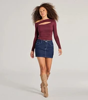 Feeling Chic Cutout One-Shoulder Top