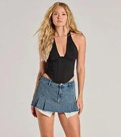 Sleek And Stunning Corset Halter Top
