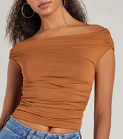 Chic Perfection Off-The-Shoulder Knit Top
