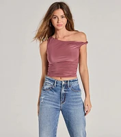 Confident Flirt One-Shoulder Crop Top