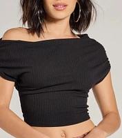 Elevated Fave One-Shoulder Short Sleeve Top