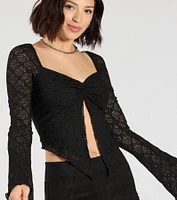 Irresistible Flair Lace Long Sleeve Crop Top