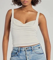Glam Flair Sleeveless Cowl Neck Top