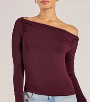 Casual Icon Off-The-Shoulder Long Sleeve Top