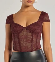 Lace Romance Cap Sleeve Bustier