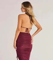 Sculpted Chic Ruched Halter Top
