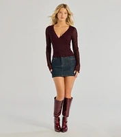 Glam Flair Long Sleeve Lace Top