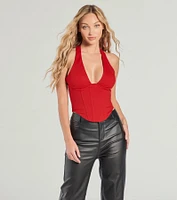 Sleek And Stunning Corset Halter Top