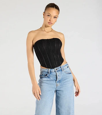 Talk Lace Strapless Corset Top