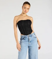 Talk Lace Strapless Corset Top