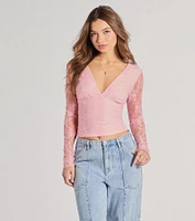 Modern Romance Lace Tie-Back Crop Top