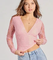 Modern Romance Lace Tie-Back Crop Top