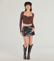 Chic Allure Long Sleeve Corset Top