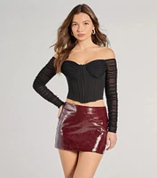 Downtown Looks Long Sleeve Mesh Bustier