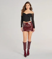 Downtown Looks Long Sleeve Mesh Bustier
