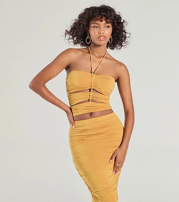 Coastal Escape Cropped Halter Top