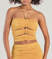 Coastal Escape Cropped Halter Top