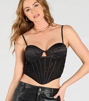 Total Babe Satin Mesh Corset Top