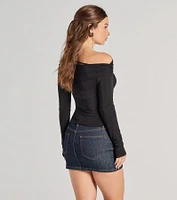Chic Essential Off-Shoulder Long Sleeve Top