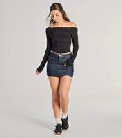 Chic Essential Off-Shoulder Long Sleeve Top