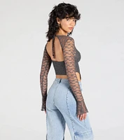Current Mood Lace Long Sleeve Corset Top