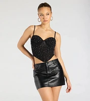 Stunned By Luxe Rhinestone Mesh Bustier