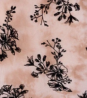 Ultra Femme Vibes Flocked Floral Lace Trim Crop Top