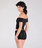 Chic Alert Off-The-Shoulder Crop Top
