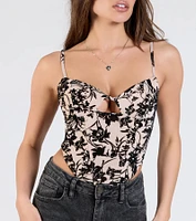 Sultry Desire Flocked Velvet Bustier