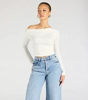 All The Love One-Shoulder Tie Back Crop Top