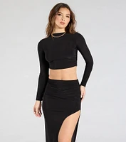 Bold Staple Long Sleeve Crop Top