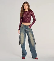 Lady Lace Sheer Crop Top