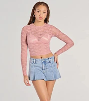 Lady Lace Sheer Crop Top