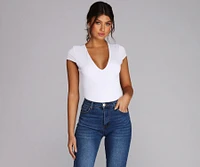 Basic V Neck Bodysuit