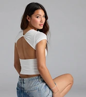 Baby Got Back Basic Crew Neck Crop Tee