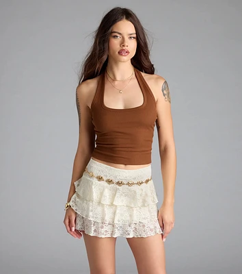 So Adored Basic Halter Crop Top