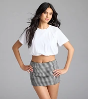 Cute And Chill Bubble Hem Crop Tee
