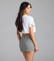 Cute And Chill Bubble Hem Crop Tee