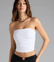 Cutest Vibe Ruched Knit Tube Top