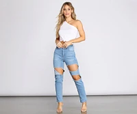 Do U One Better Knot Front Crop Tee