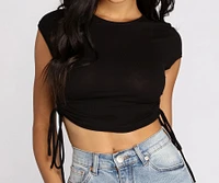 Side To Ribbed Knit Crop Top
