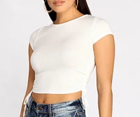 Side To Ribbed Knit Crop Top