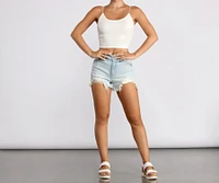 Basic Scoop Neck Ribbed Knit Tank Top