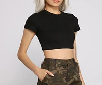 Sweet And Simple Short Sleeve Crop Top