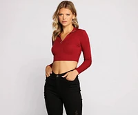 Sporty Chic Zip-Up Crop Top