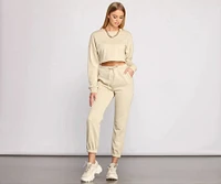 Cozy French Terry Knit Crop Top