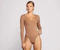 Basic Long Sleeve V-Neck Bodysuit
