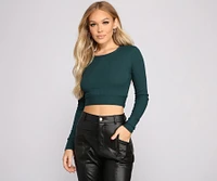 Wrap Waist Ribbed Crop Top