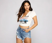 On The Edge Motorcycle Crop Top