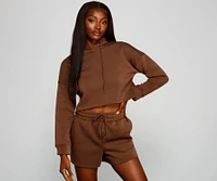 Basic Cropped Fleece Hoodie